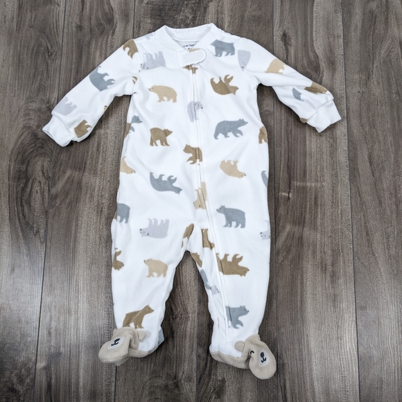 Carter's Other - Carter's Fleece Onesie Sleeper 6 month Bear Print